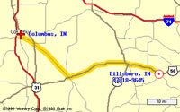 Map of Columbus, Indiana