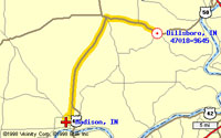 Map of Madison, Indiana